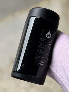 NWT LIMITED EDITION HydroJug 12oz Slim Can Cooler SPELLBOUND Black glitter RARE